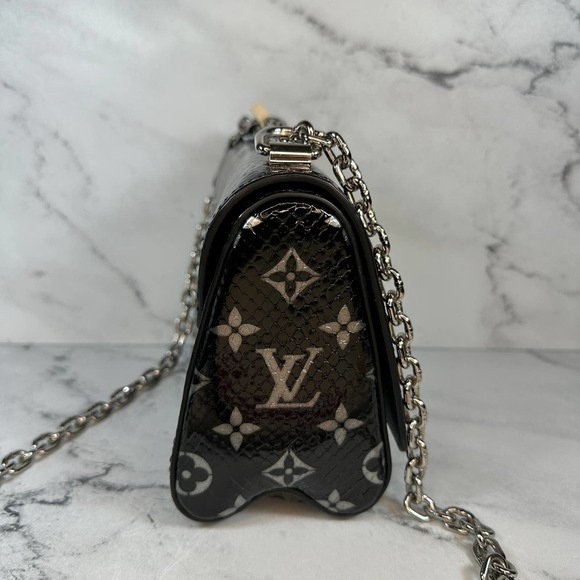 Louis Vuitton Python Twist Monogram Snakeskin Crossbody Bag PM Black/Silver LV - Picture 6 of 15
